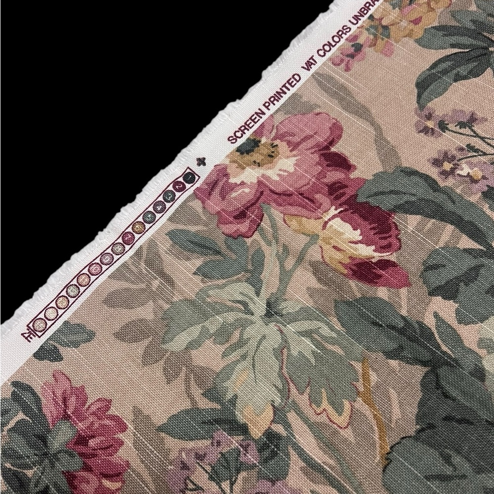 P Kaufmann Upholstery Fabric 1 yard Screen Printed English Cottage Floral Roses - Picture 7 of 9